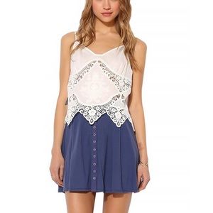 Kimchi Blue snap front blue skirt